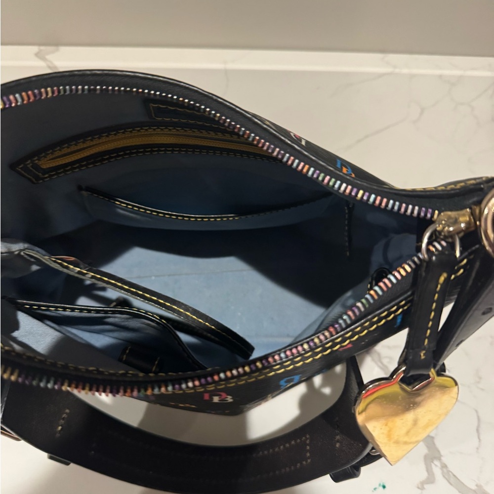 Dooney & Bourke Black Bag with Multicolor Logo - Picture 4 of 7